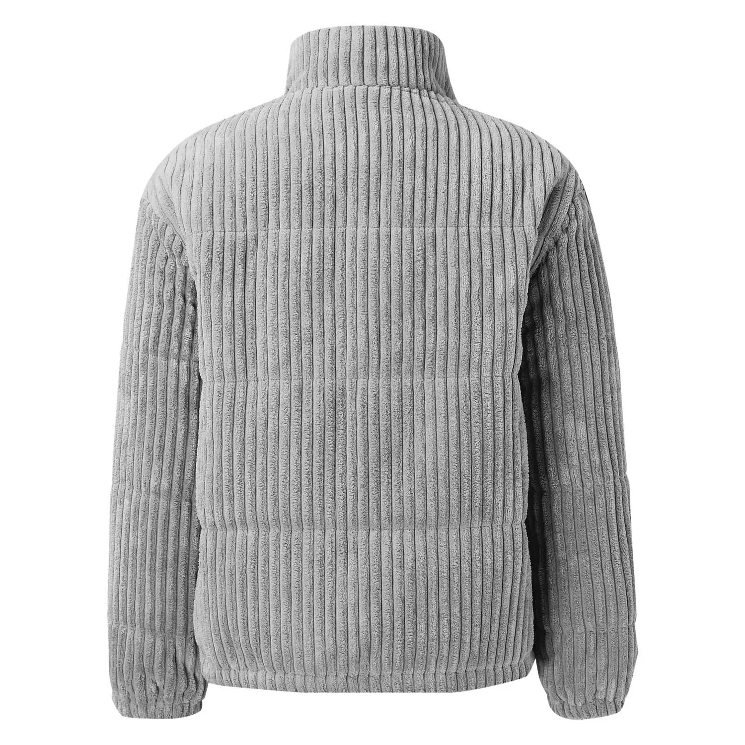 Женская куртка-бомбер на молнии с принтом, Corduroy Lightweight Quilted Bomber, Grigio — фото 3