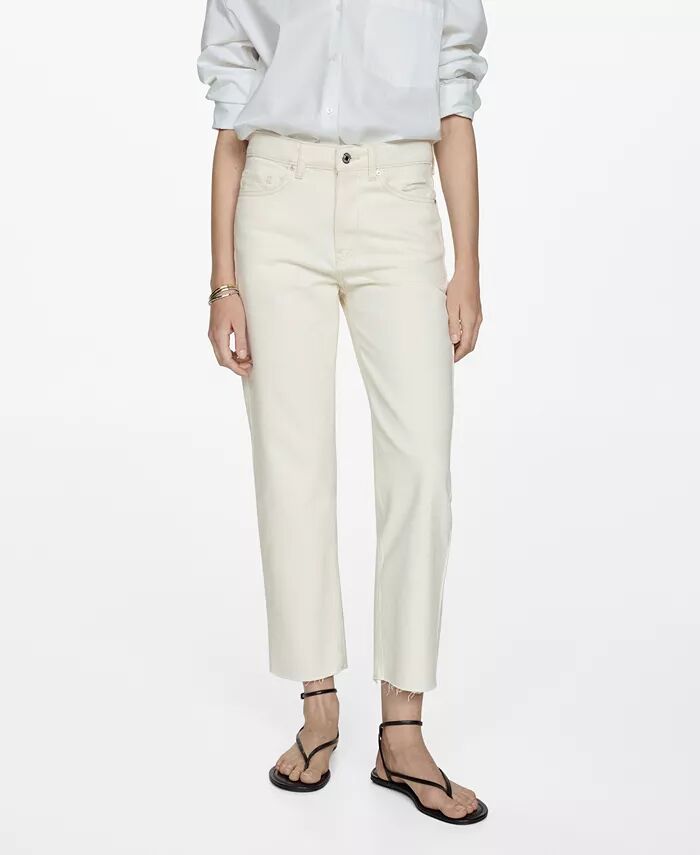 

Женские укороченные джинсы Blanca Straight-Fit MANGO, коричневый/бежевый