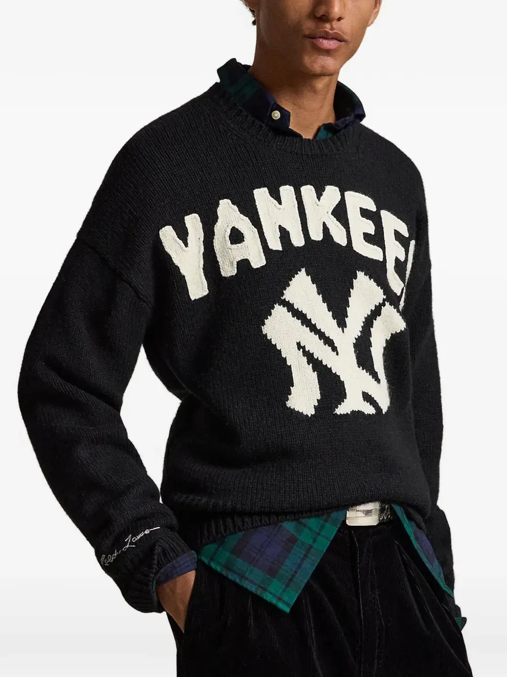 Толстовка Yankees вязки интарсия POLO RALPH LAUREN, черный — фото 4