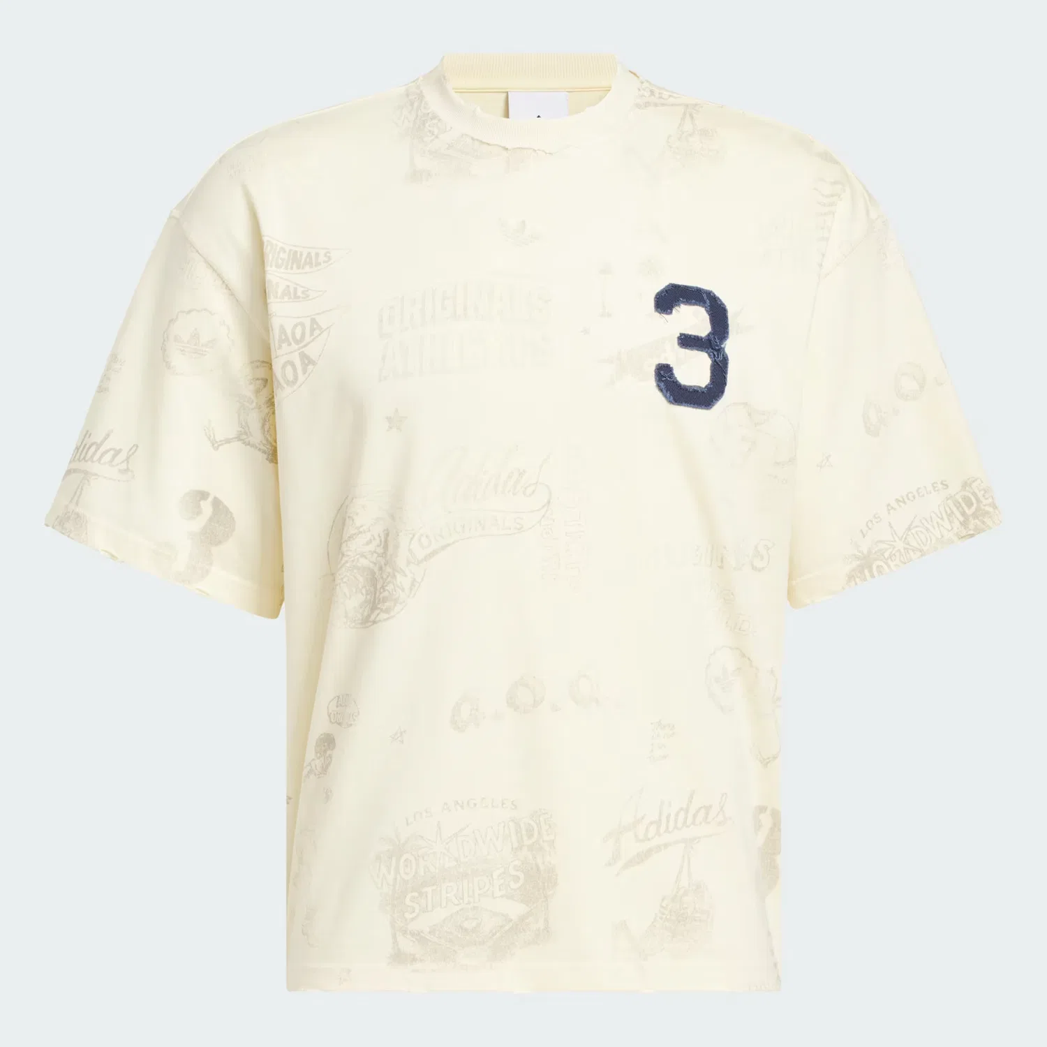 Мужская футболка с графическим принтом Varsity Graphic Tee Adidas Originals, теплый ванильный — фото 4