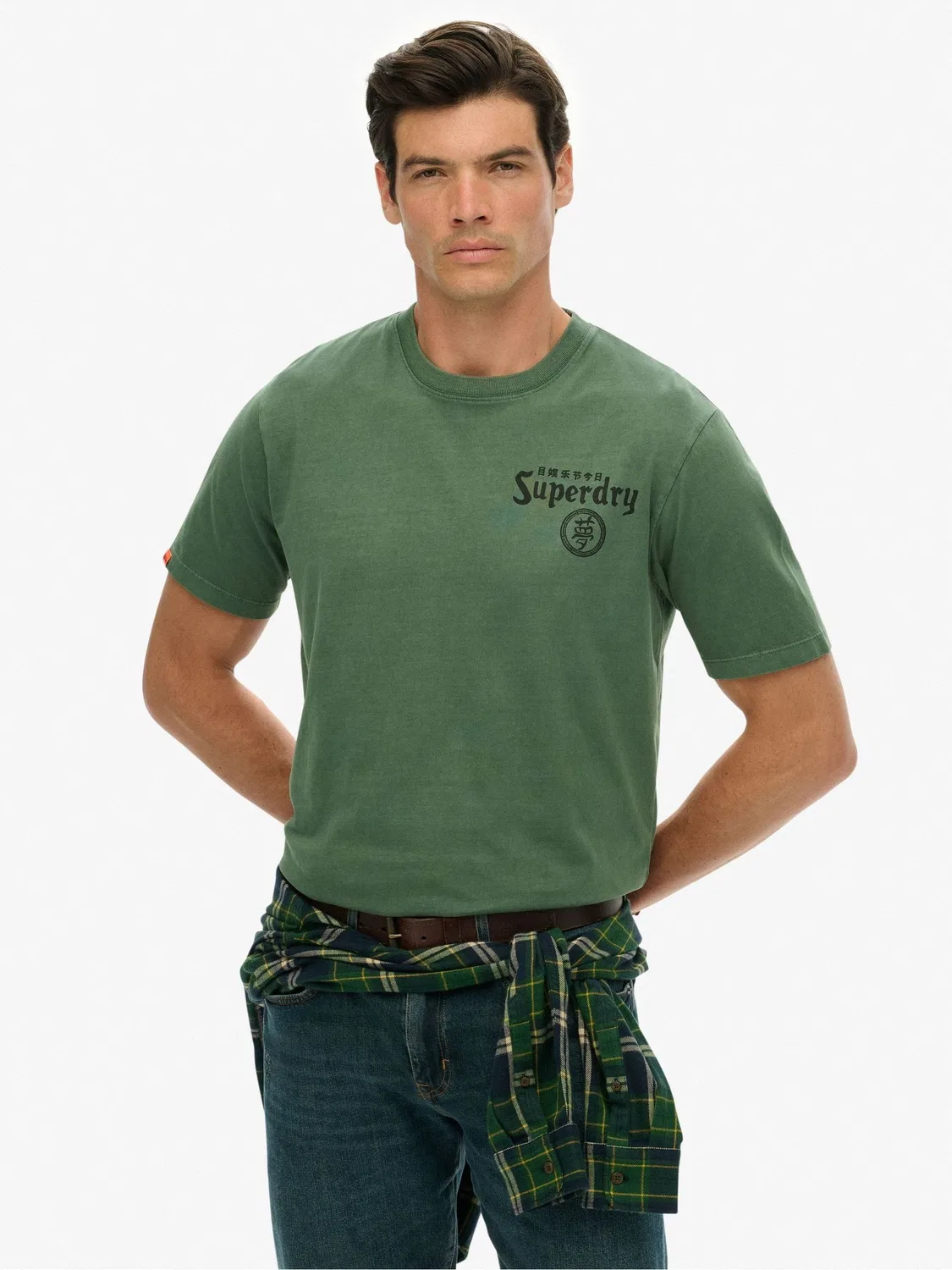Футболка оверсайз Tokyo Narrative Loose T-Shirt Superdry, зеленый — фото 2
