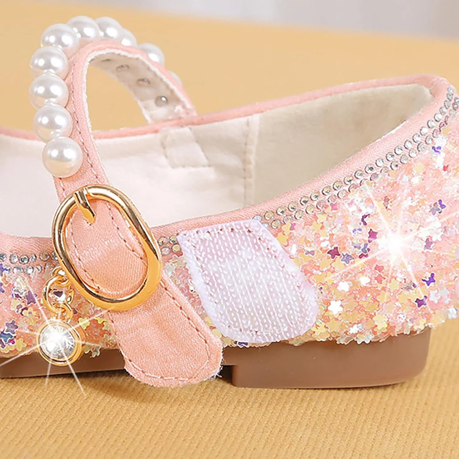 Детские туфли для девочек с принтом Rhinestone Bows, Pink — фото 3