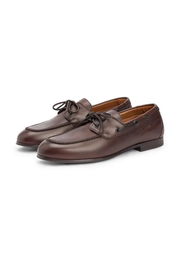 Кожаные гибкие лодочные туфли Tommy Hilfiger, Dark Mocha — фото 3