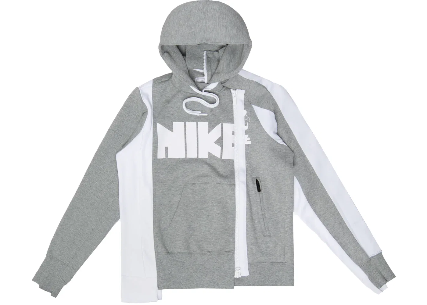 Унисекс худи с длинным рукавом Nike x Sacai Double Zip Hoodie Nike, Dark Grey Heather/White