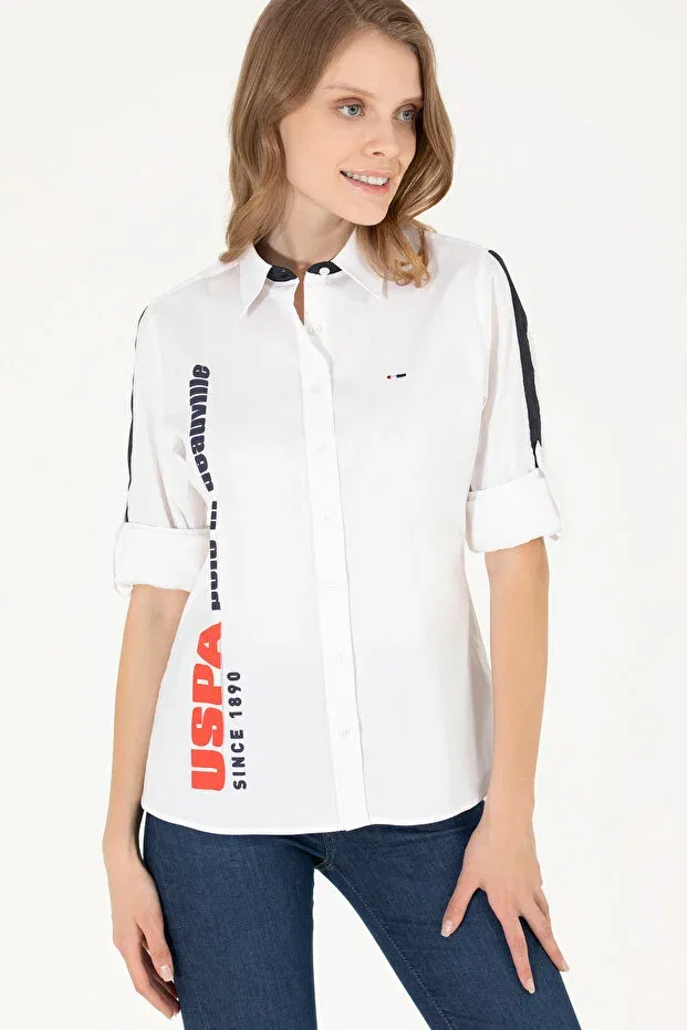 Женская рубашка с длинным рукавом U.S. Polo Assn., Белый — фото 2