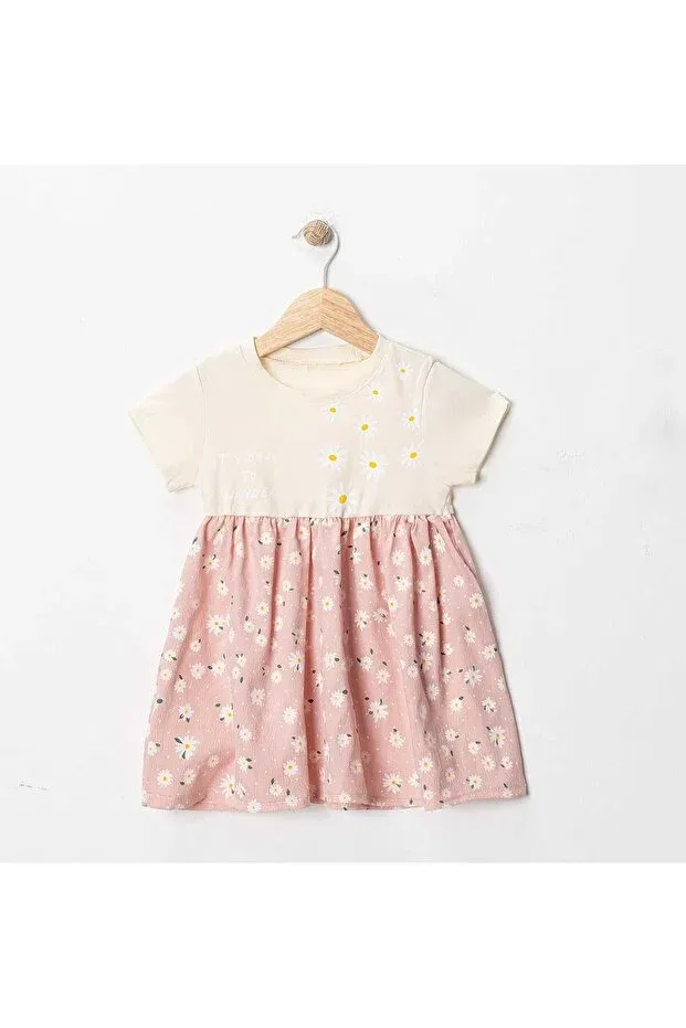 Детское платье для девочек с принтом Daisy Printed Summer Myprettybaby, Pink — фото 3
