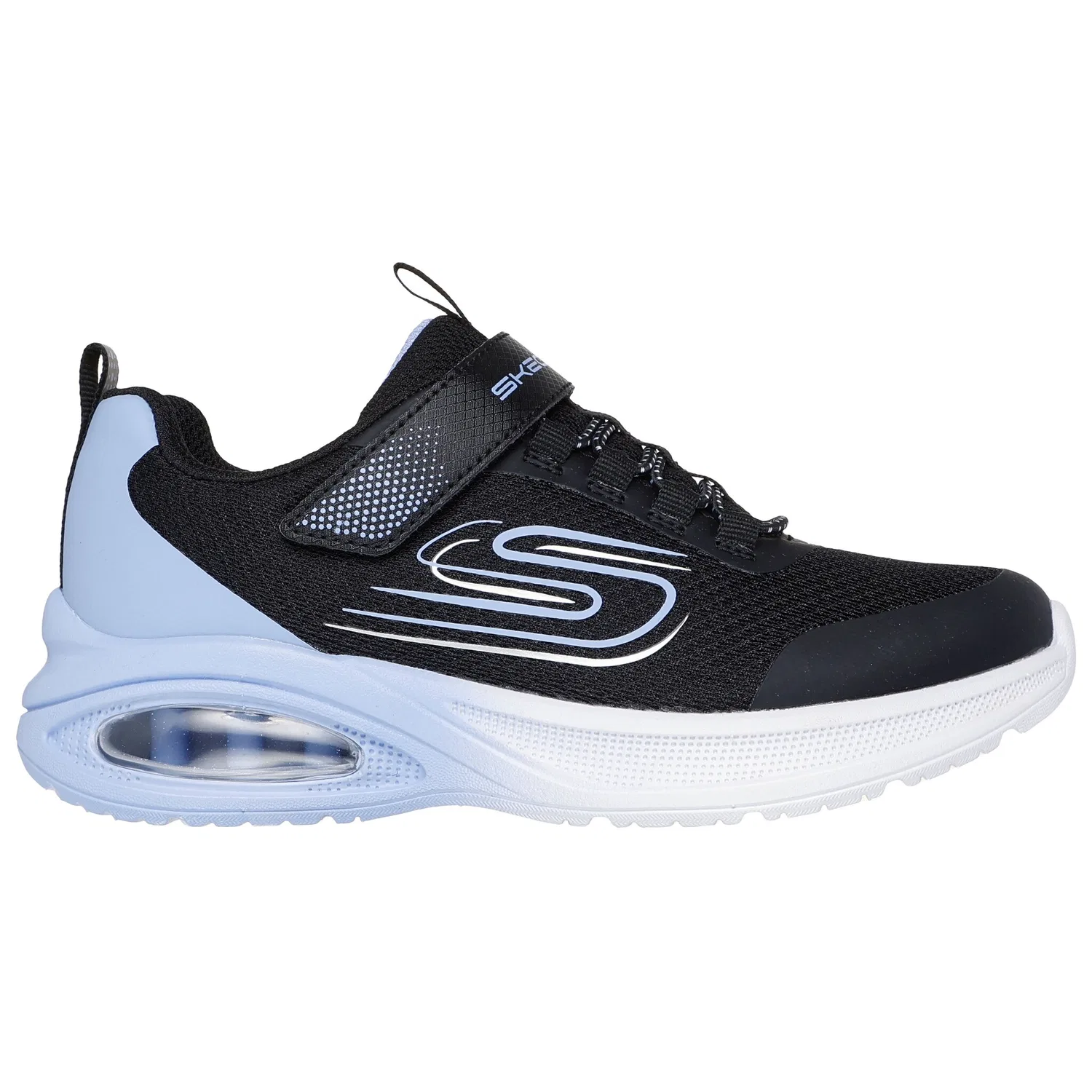Детские текстильные кроссовки на липучках MICROSPEC MAX ADVANCE Skechers, Black/Lilac — фото 4