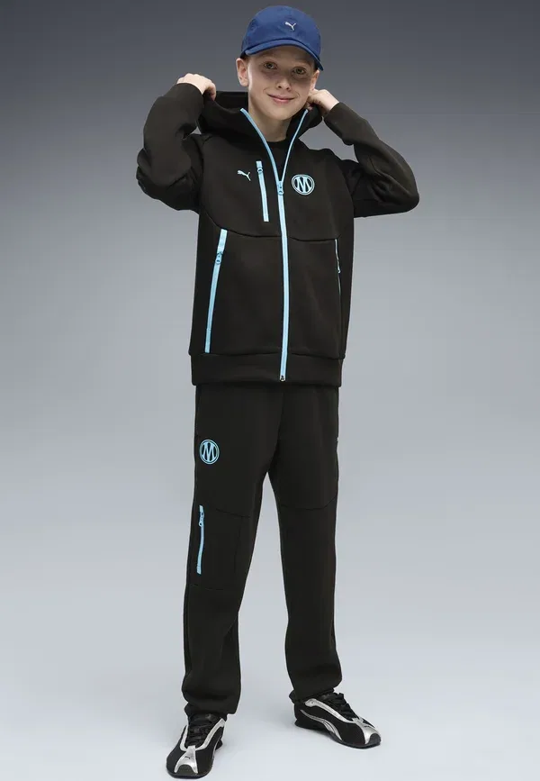 Толстовка с принтом Olympique de marseille tech kapuzenjacke unisex - club wear Puma, Vibrant Blue, черный/синий