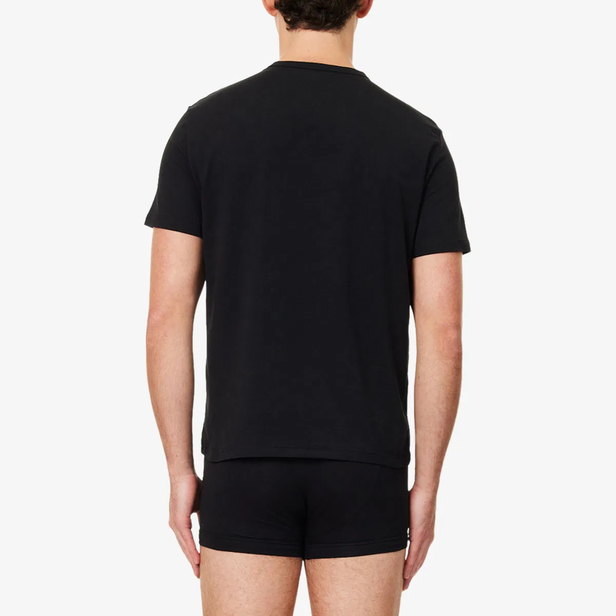 Комплект из двух футболок из хлопкового трикотажа с логотипом Emporio Armani, черный — фото 3