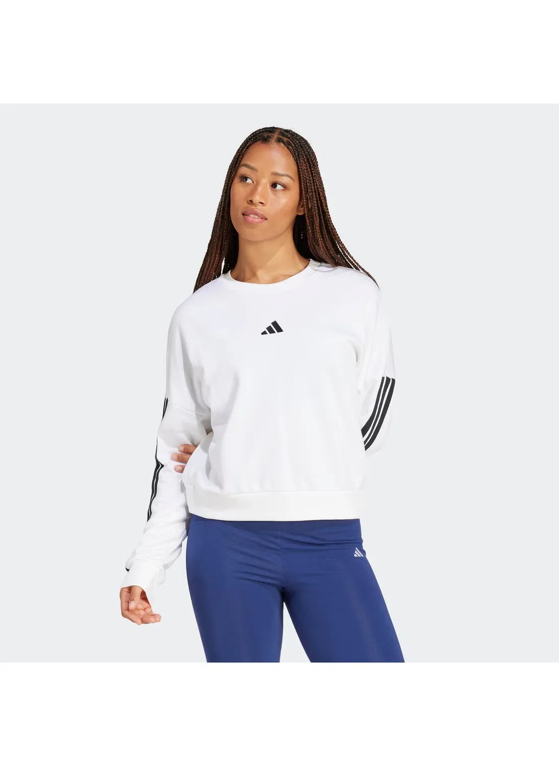Свитшот с принтом 3-Stripes essential Adidas, белый