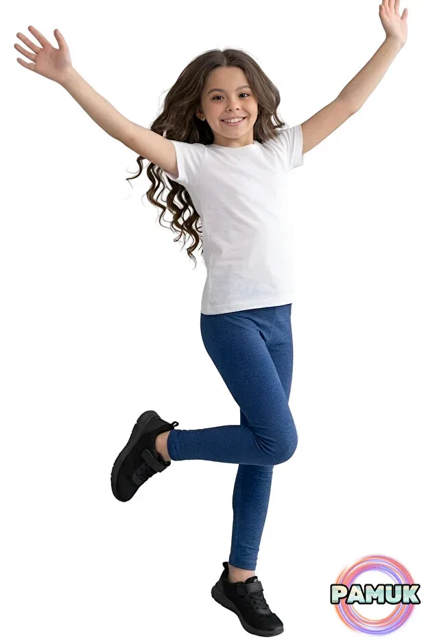Детские леггинсы для девочек хлопковые Indigo kids' leggings - soft, stretchy, comfortable cotton anti-sweat girls' leggings United Fabrics, Indigo Blue