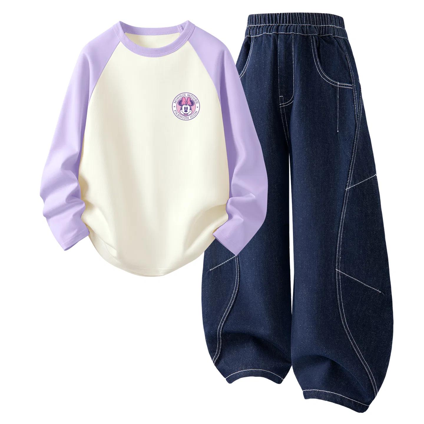 Детский спортивный костюм с принтом Minnie K Taro Purple, Disney, Purple/Denim Dark Blue