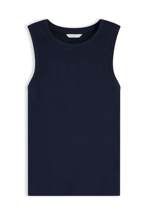 Топ хлопковый Tank - top Tommy Hilfiger dark night темно-синий — фото 4