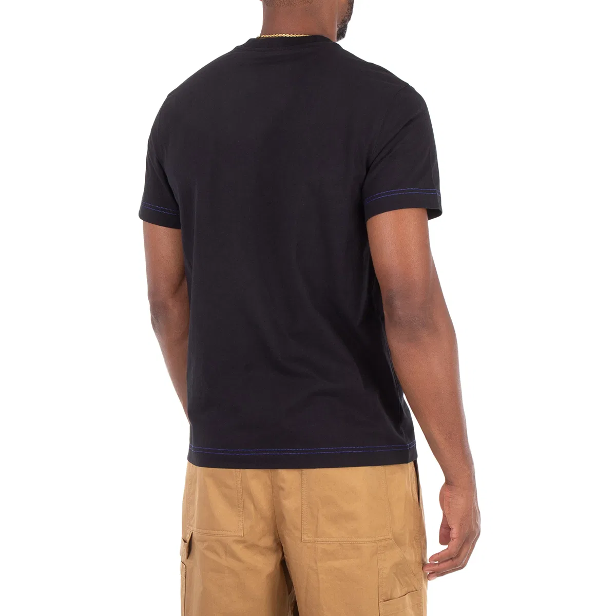 Футболка хлопковая с вышитым логотипом Logo Embroidered Cotton T-Shirt Burberry, Black — фото 3