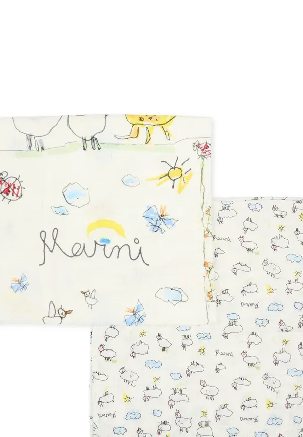 Комплект из 2 детских одеял с принтом Animals Marni, Ivory, слоновая кость — фото 4