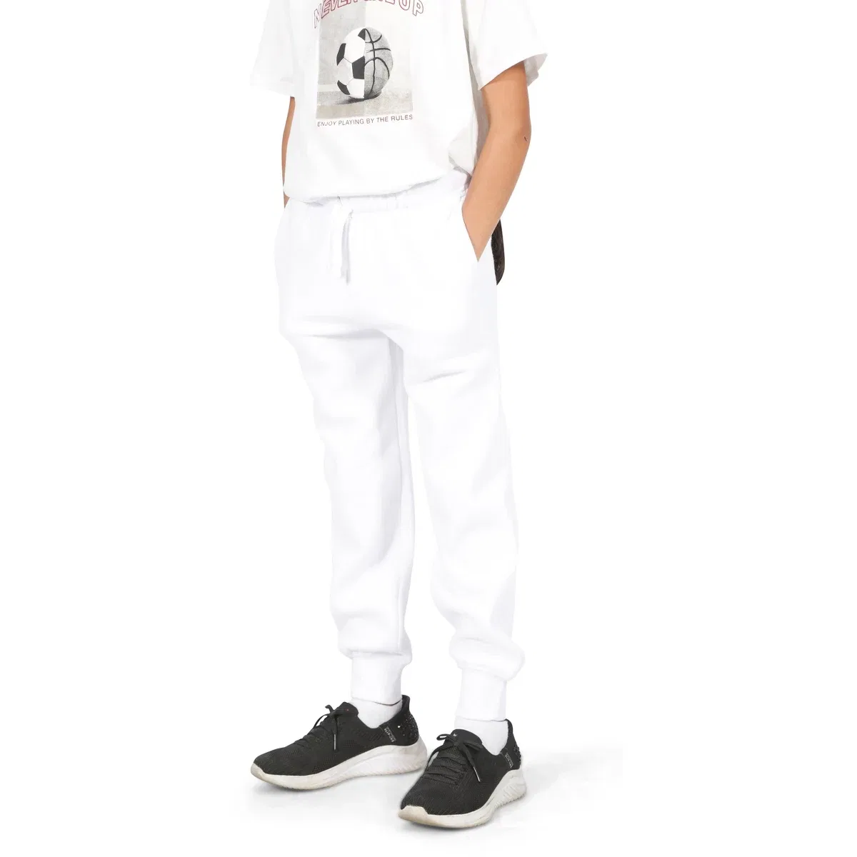 Детские спортивные штаны из флиса для девочек Everyday Kids, White