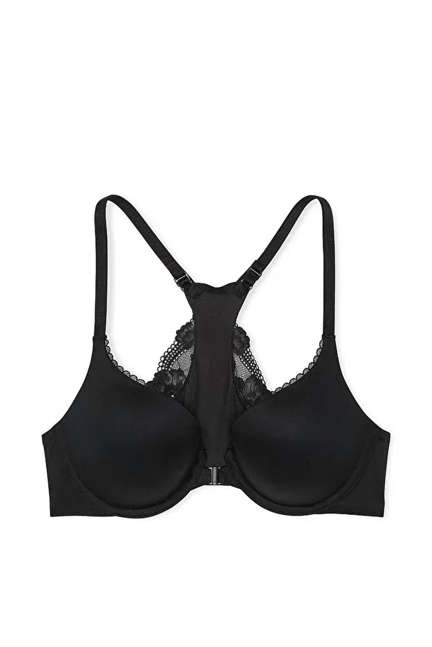 Женский бюстгальтер кружевной Perfect Shape Lace Racerback Gathering Bra Victoria'S Secret, Black — фото 4