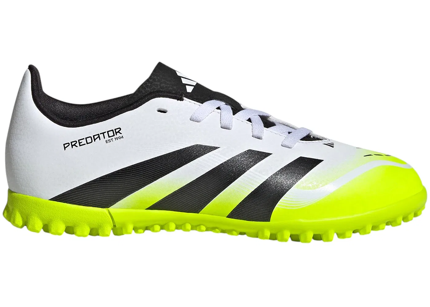Детские кроссовки для футбола с технологией Predator Adidas, Cloud White Core Black Lucid Lemon