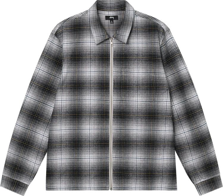 

Рубашка Stussy Paul Shadow Plaid Zip Shirt 'Black', черный