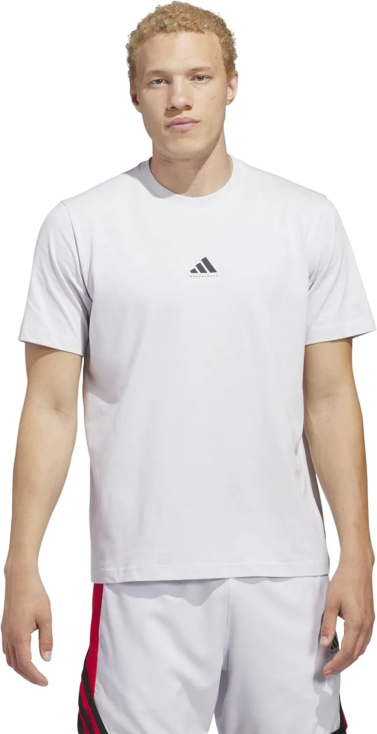 Мужская свободная баскетбольная футболка Basketball Foundation T-shirt adidas, Dash Grey