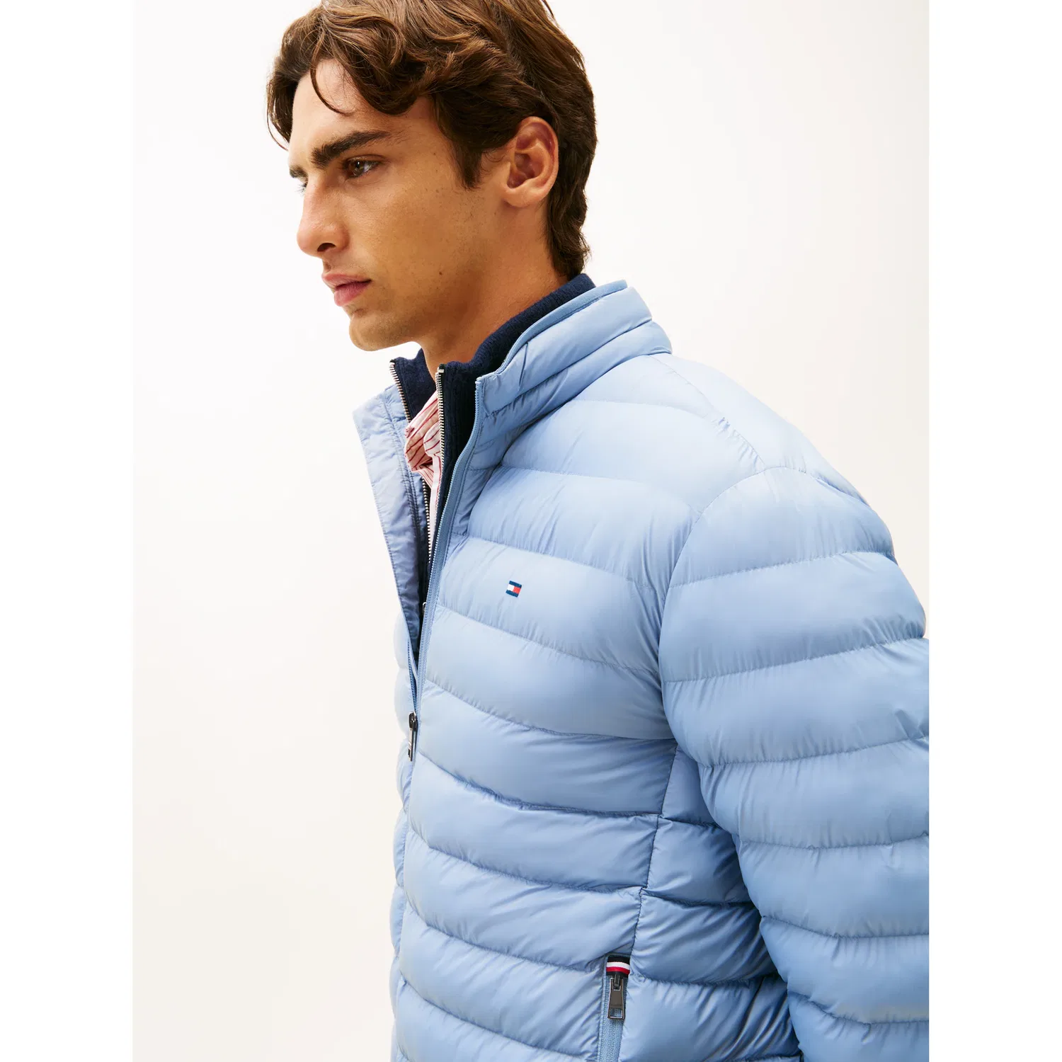 Мужская короткая стеганая куртка с логотипом Tommy Hilfiger, Brisk Blue — фото 2