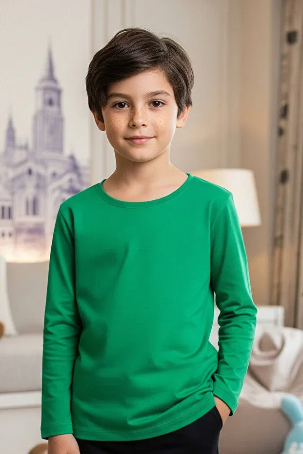 Детские свитшот с длинным рукавом комплект 5 шт Fyk Kids, Green-Mint-White-Gray-Blue — фото 2