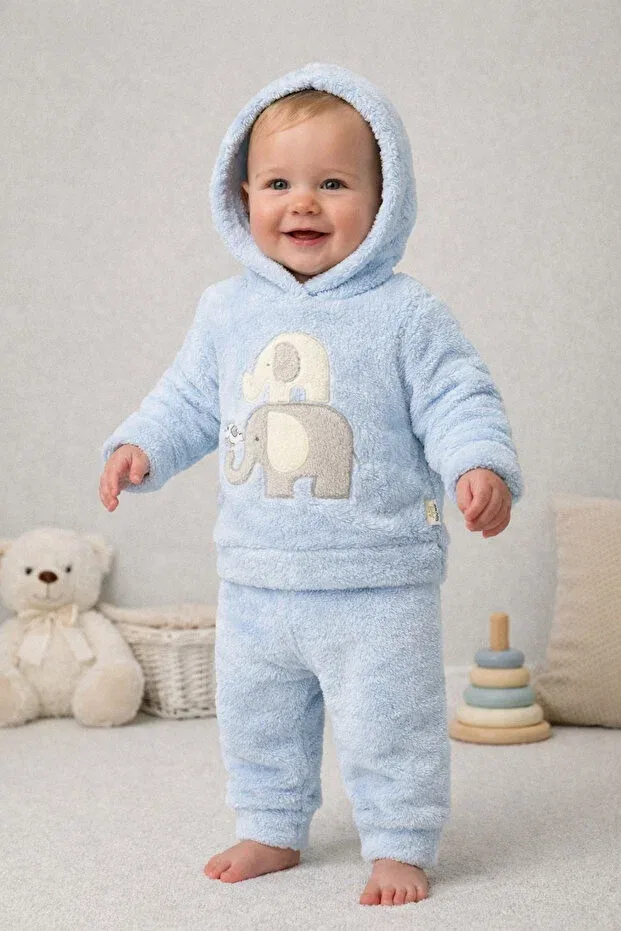 Детский спортивный костюм для мальчиков с капюшоном Ari Bebe, Baby Blue Arı Bebe