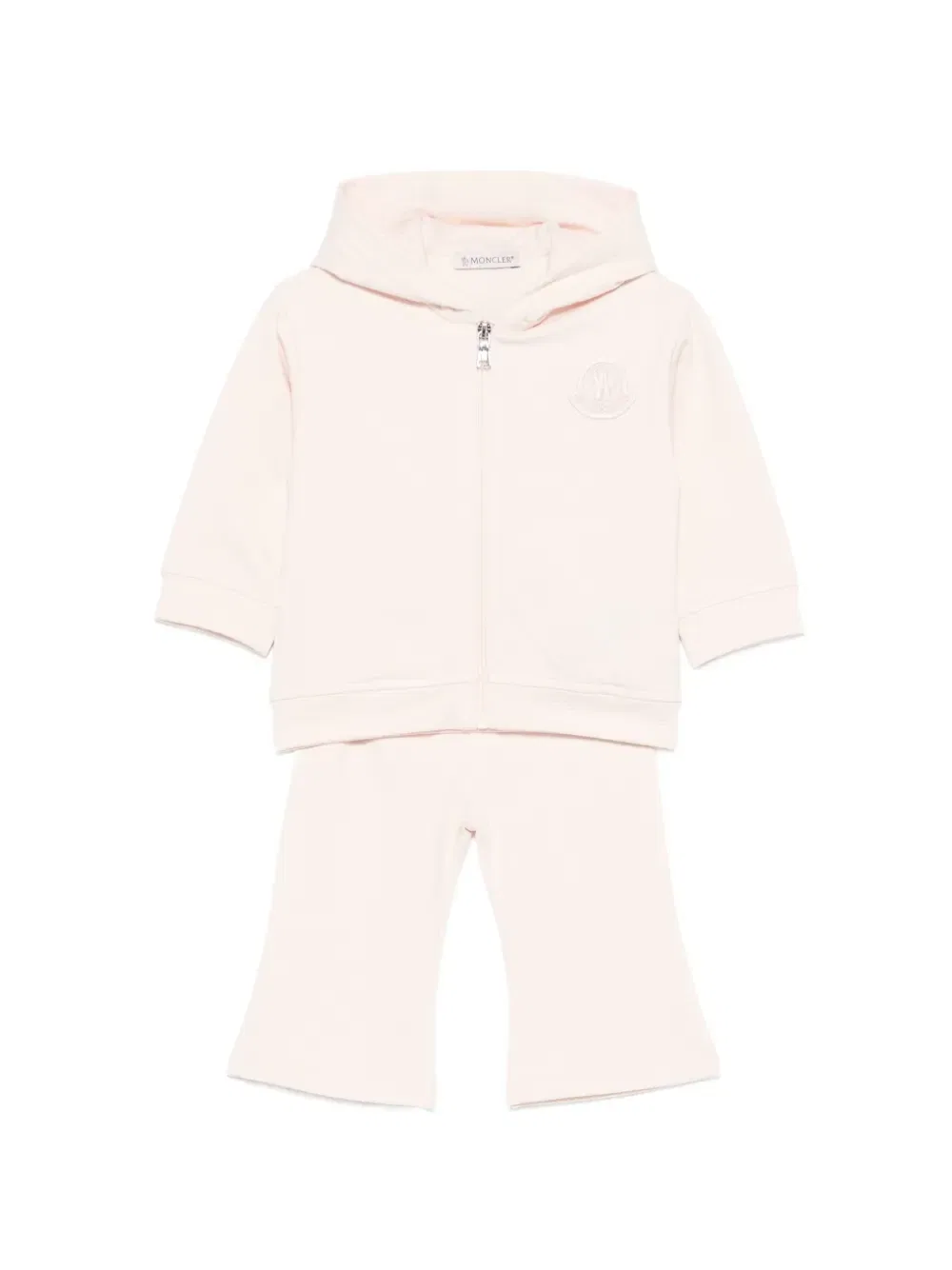 Спортивный костюм на молнии с нашивкой-логотипом Moncler Enfant, розовый
