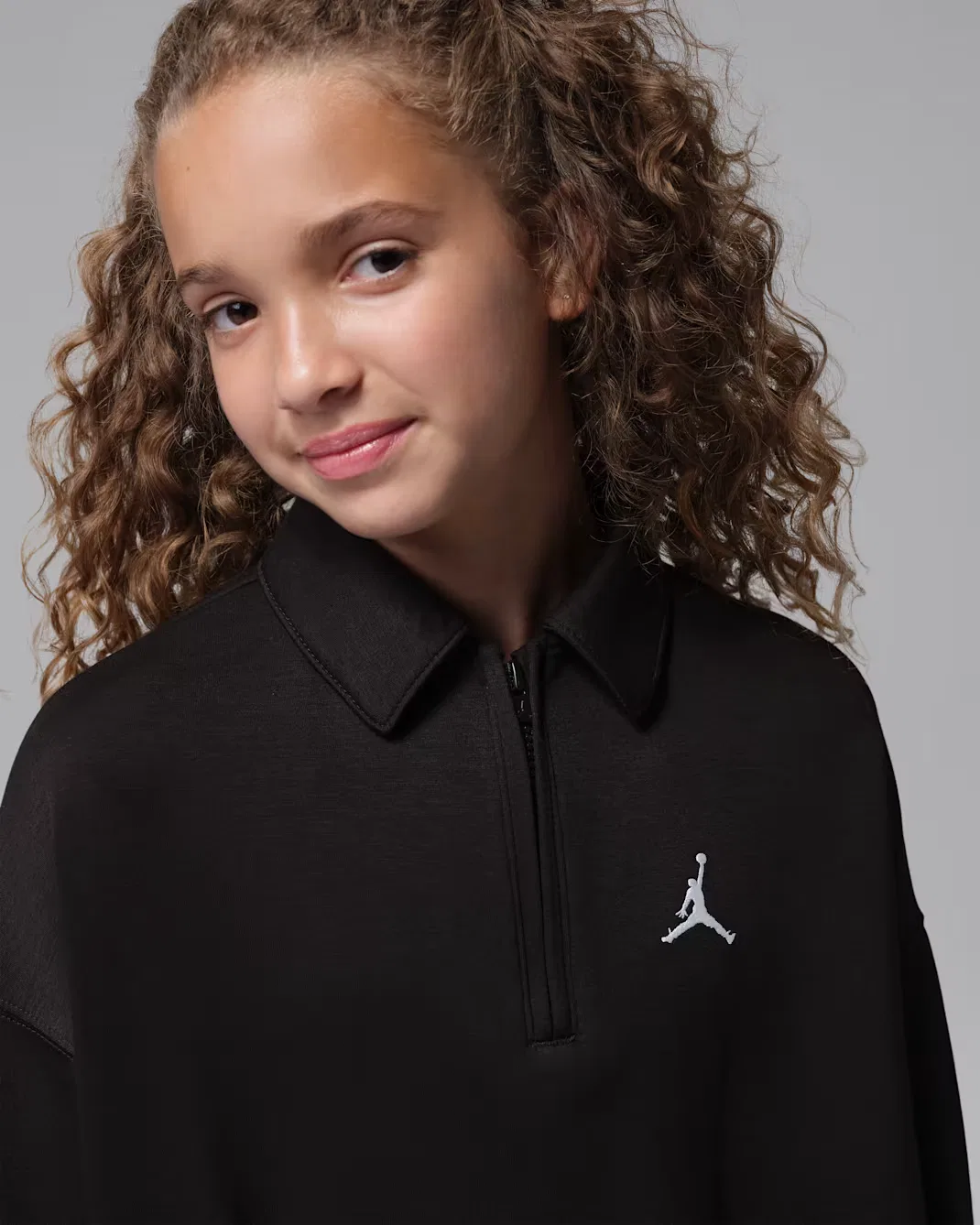 Детская футболка на молнии до середины груди Jordan She's An All Star, Black — фото 3