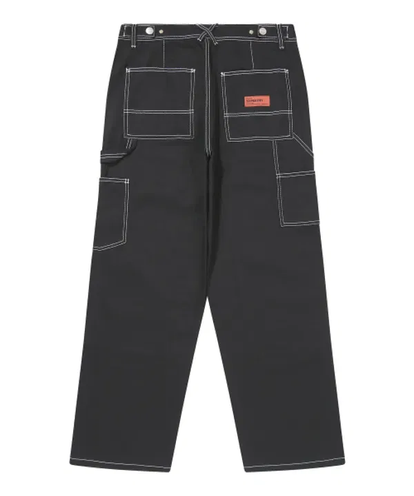 Джинсы с двойным коленом, хлопок, Superdry, черный — фото 3