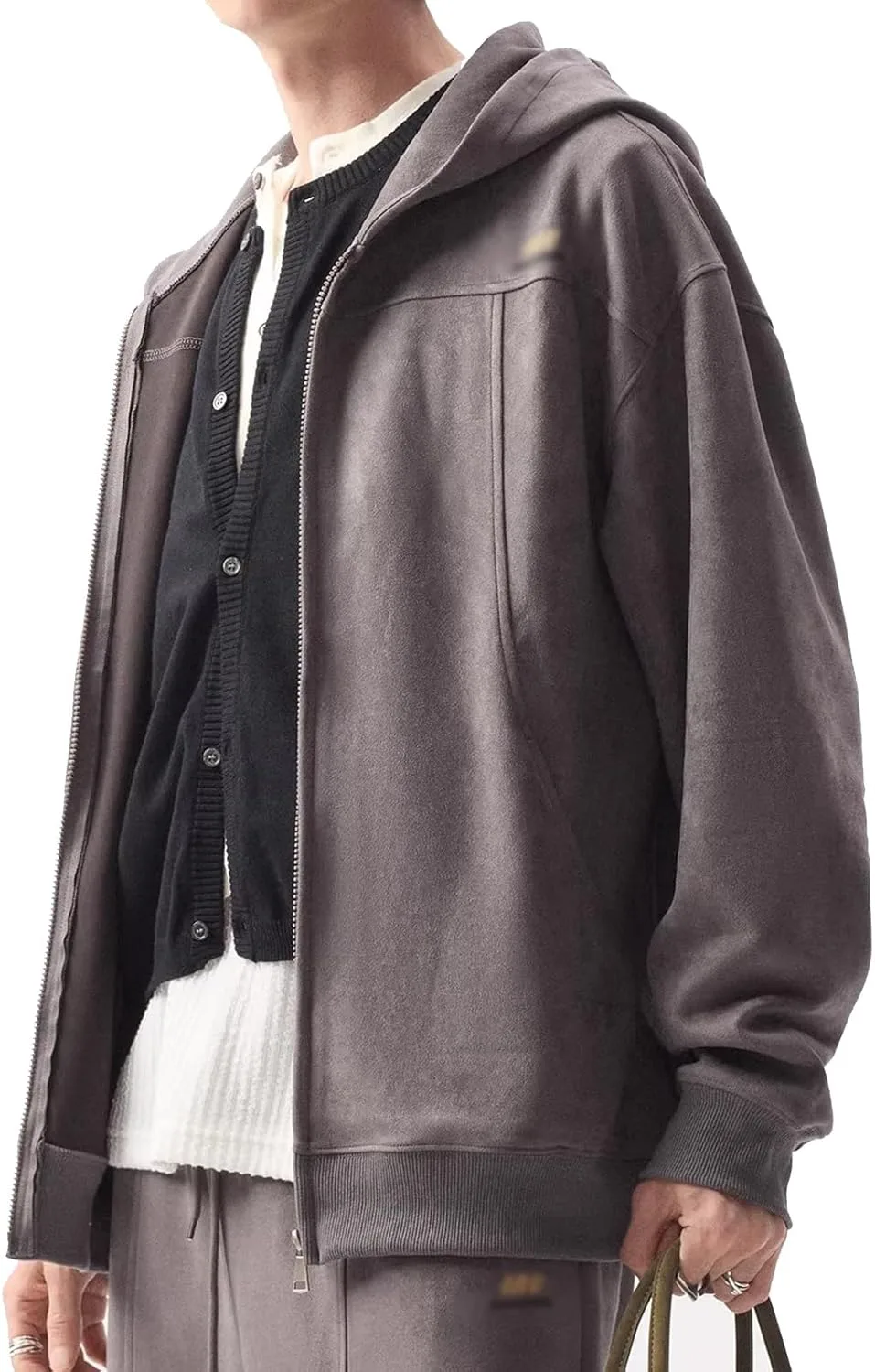 

Весенне-осенний худи на молнии, свободный мужской свитшот с карманами для спорта и бега FGQuelleBM