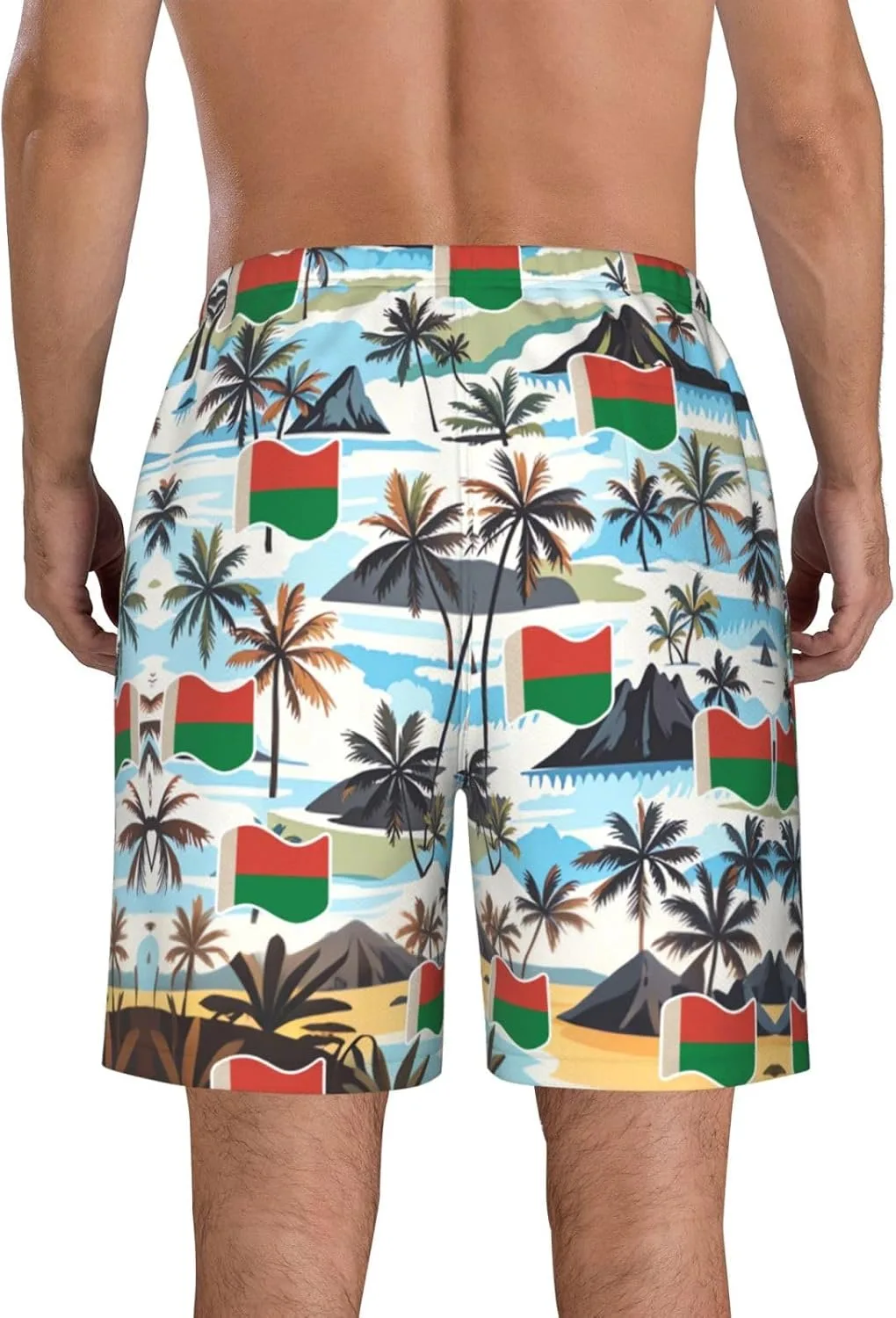 Мужские плавки-шорты Maldivians Board Shorts Swim Trunks с изображением Мальдивских островов Generic, Madagascan Madagascans — фото 3