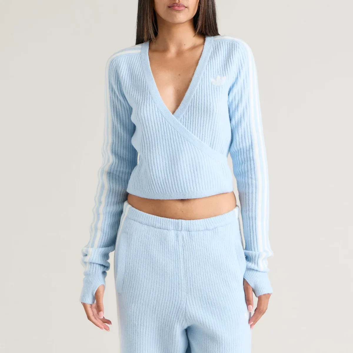 Кардиган-обертка с V-образным вырезом X JENNIE Adidas, Wonder Blue — фото 2