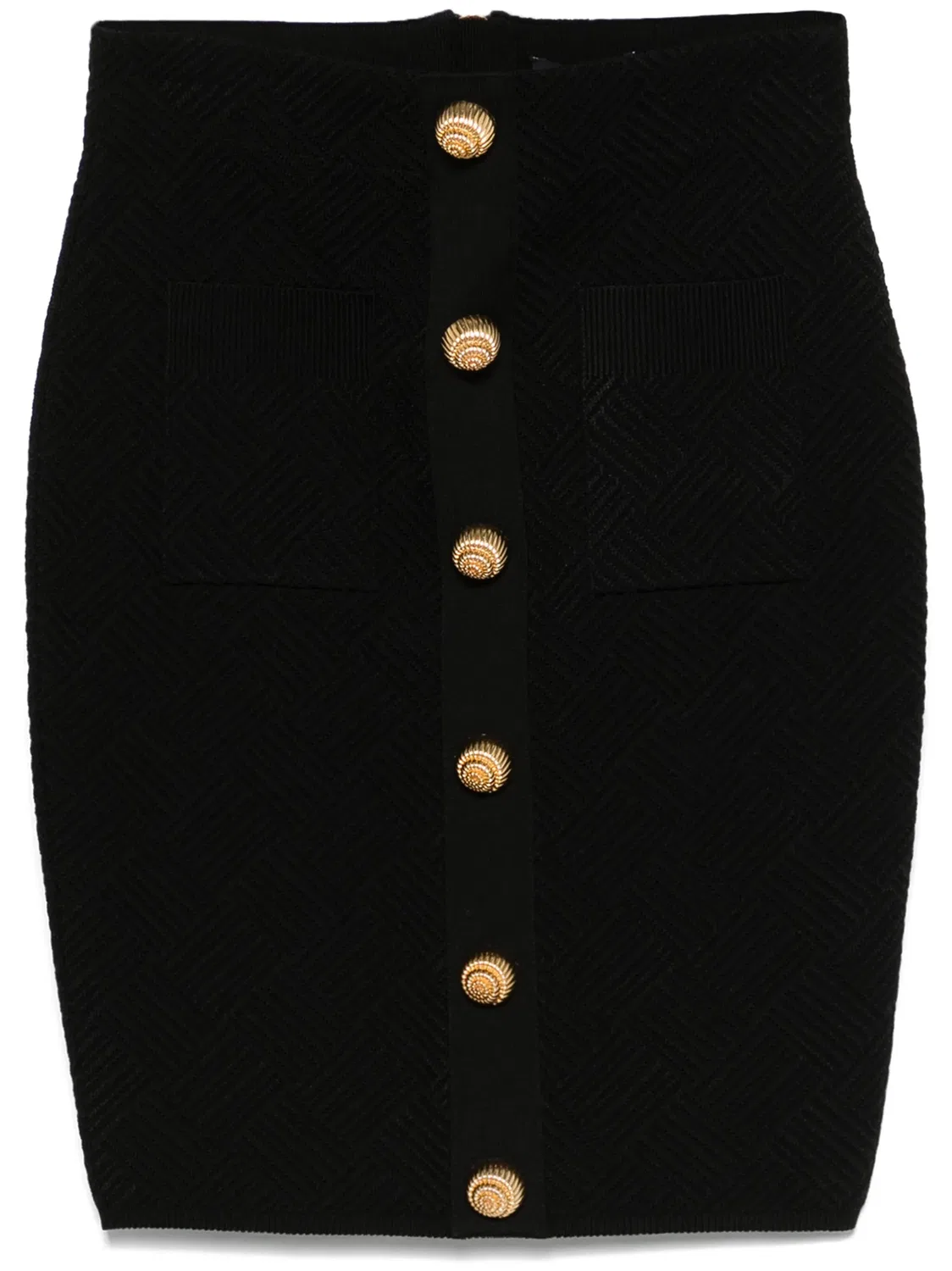 Balmain Облегченная юбка из вискозы в черном цвете
