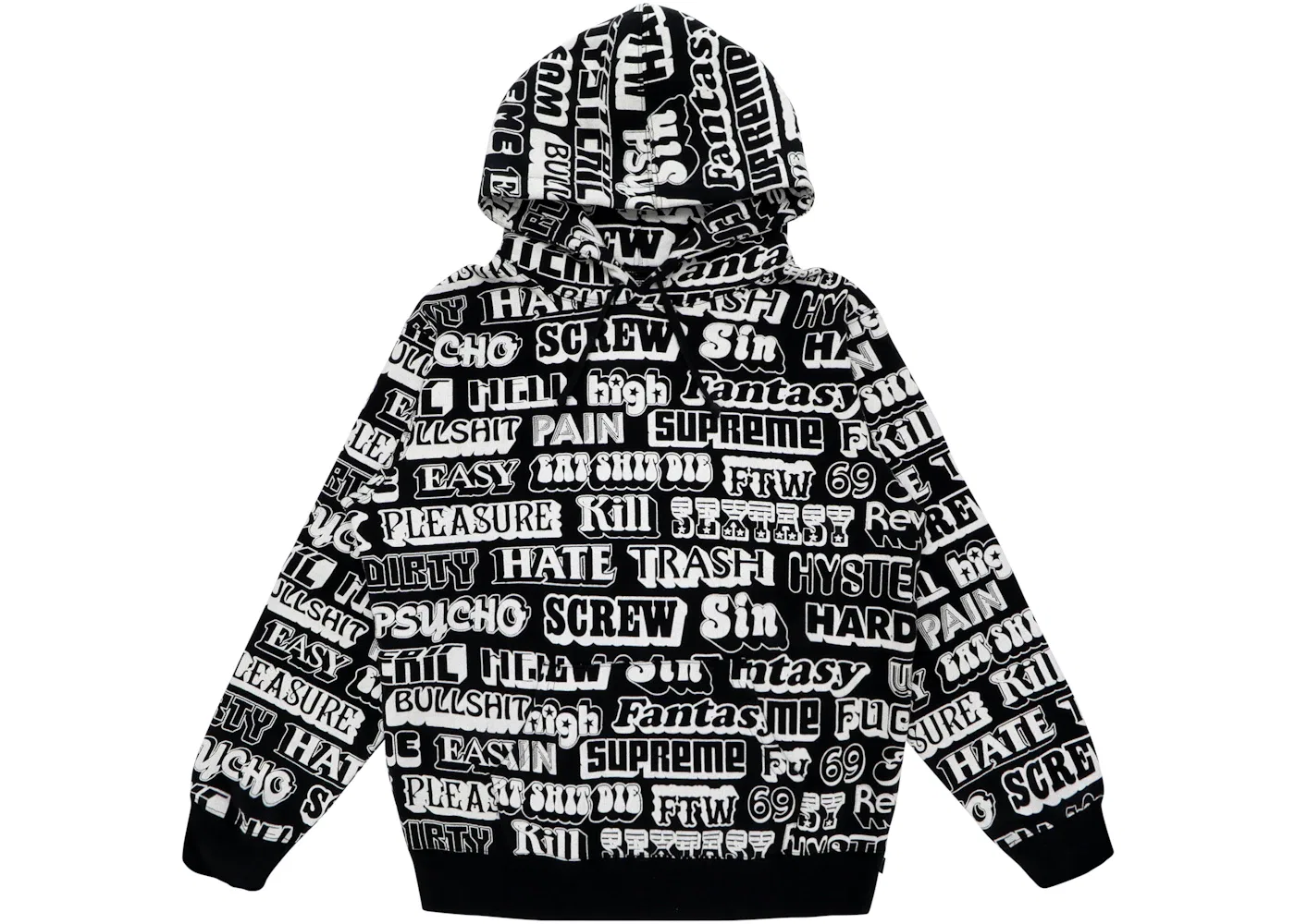 Мужской худи с принтом Hysteric Glamour Text Supreme, Black