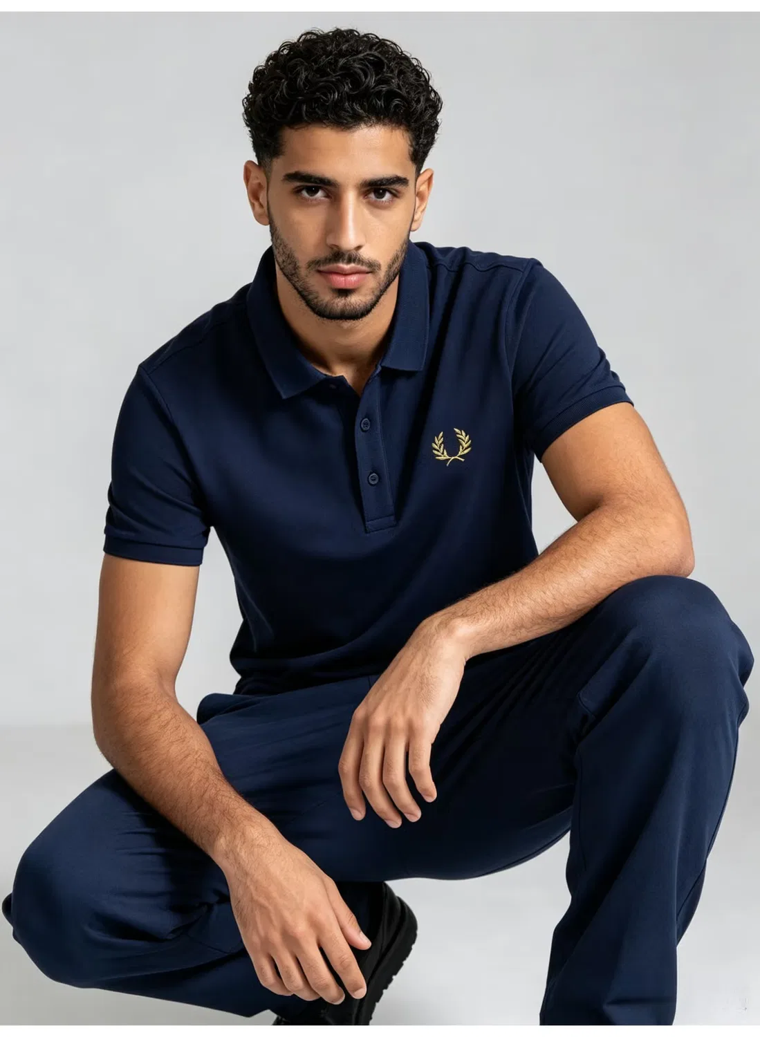 Поло с коротким рукавом, хлопковое, Fred Perry, синий — фото 4