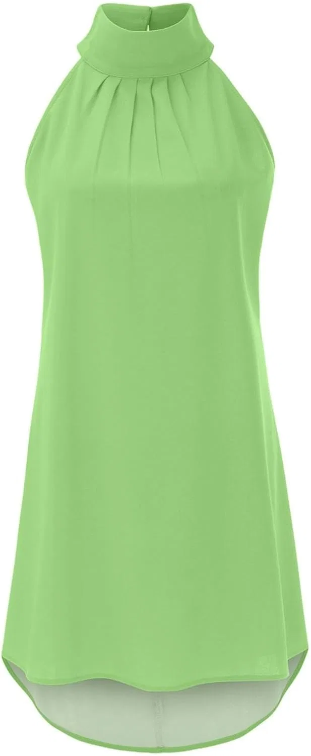 Женское летнее сарафан с открытой спиной и воротником-хомутом, Mint Green — фото 3