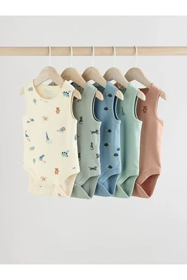 Детское боди-комбинезон для девочек с принтом 5-предметный набор Next Baby, Multicolor