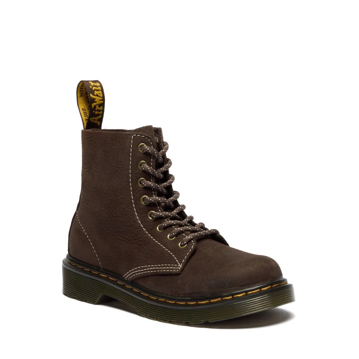 Детские ботинки Dr. Martens ROMARIO, кожаные на шнуровке с молнией, Brown — фото 4
