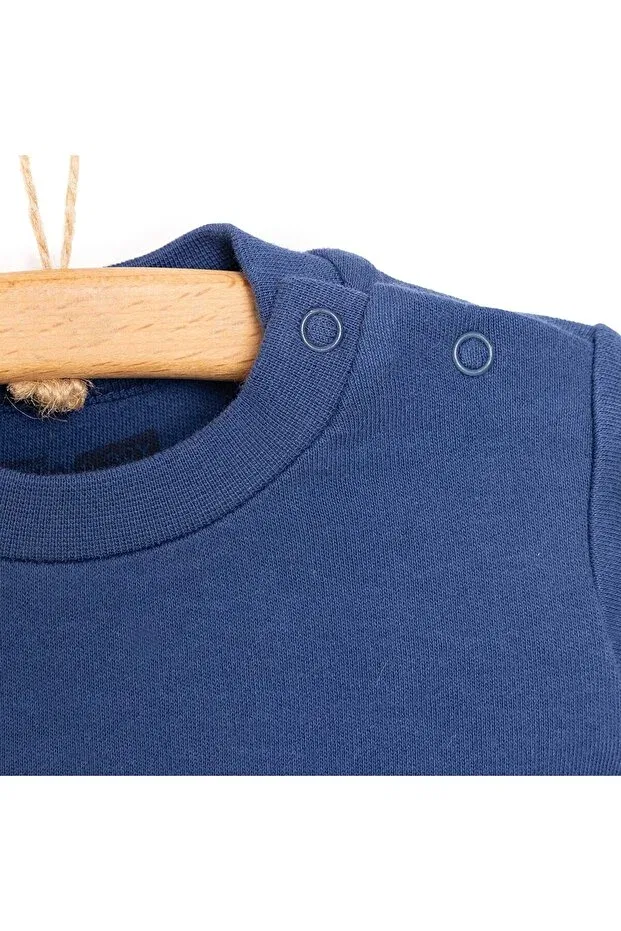 Детская футболка с длинным рукавом Hellobaby basic interlock long sleeve tshirt baby boy Ebebek Hello Baby, Navy Blue — фото 2
