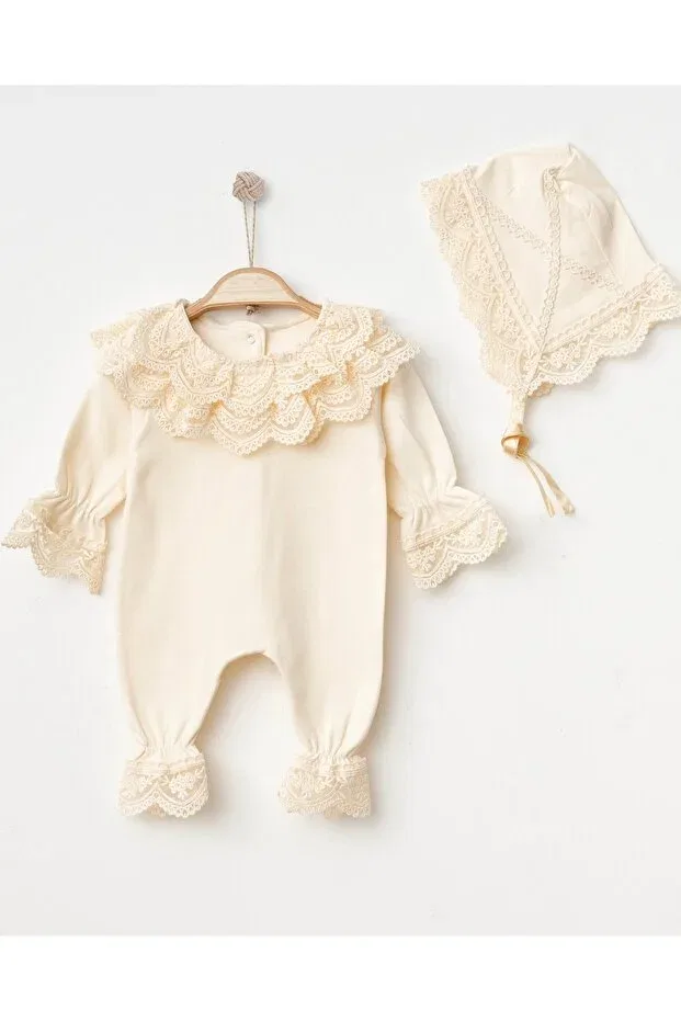 Детский комбинезон для девочек кружевной Lily hat Mert Baby, Nude Color — фото 2