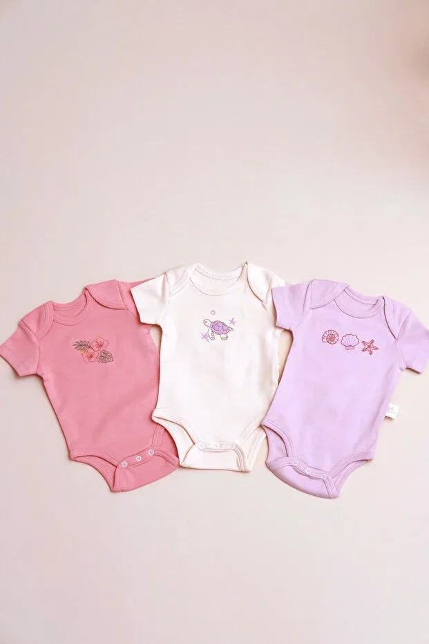 Детское боди с коротким рукавом для девочек Embroidery Babylim, Multicolor