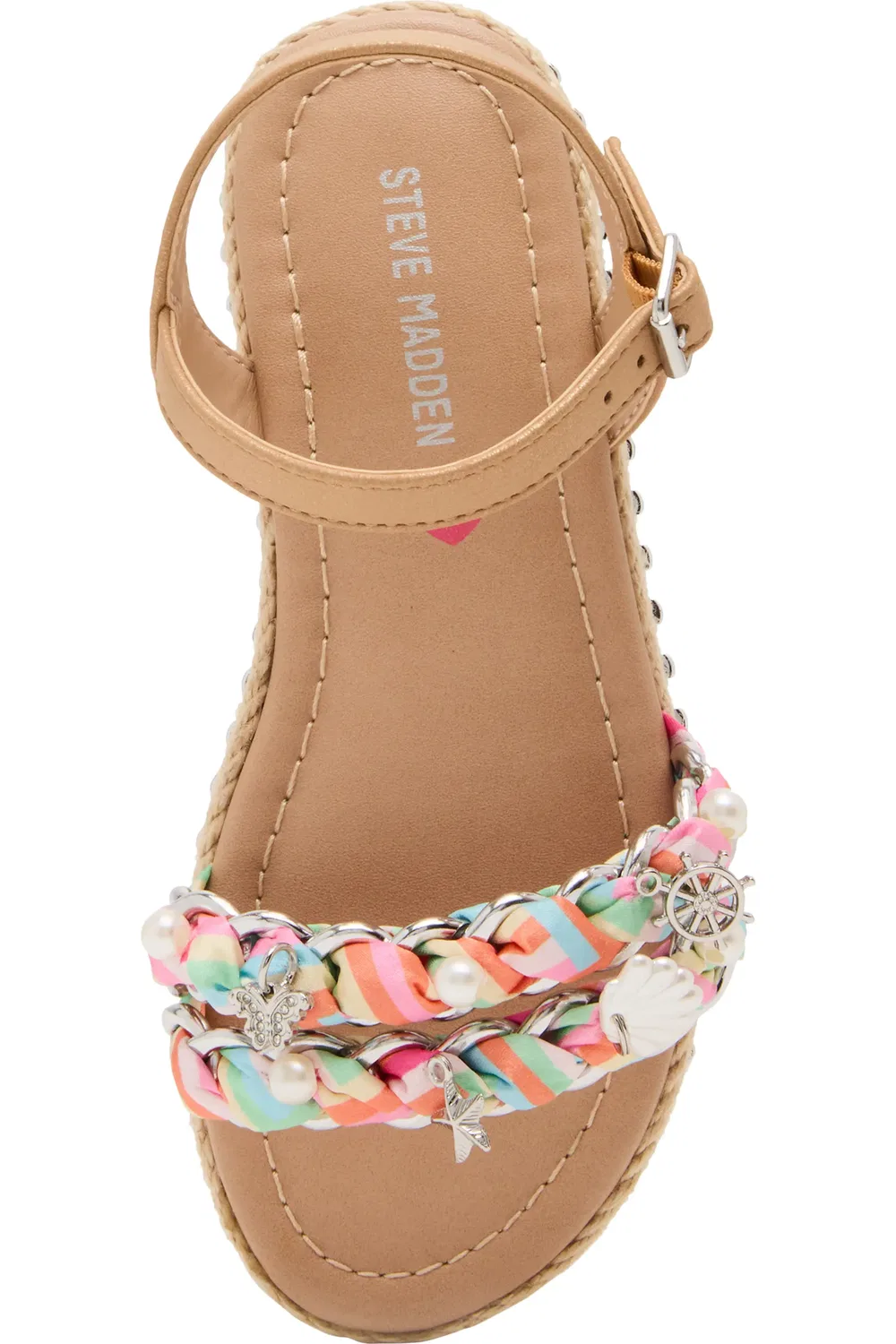 Детские сандалии платформа с лентами Jgizmo Steve Madden, Pink/Green Multi — фото 4