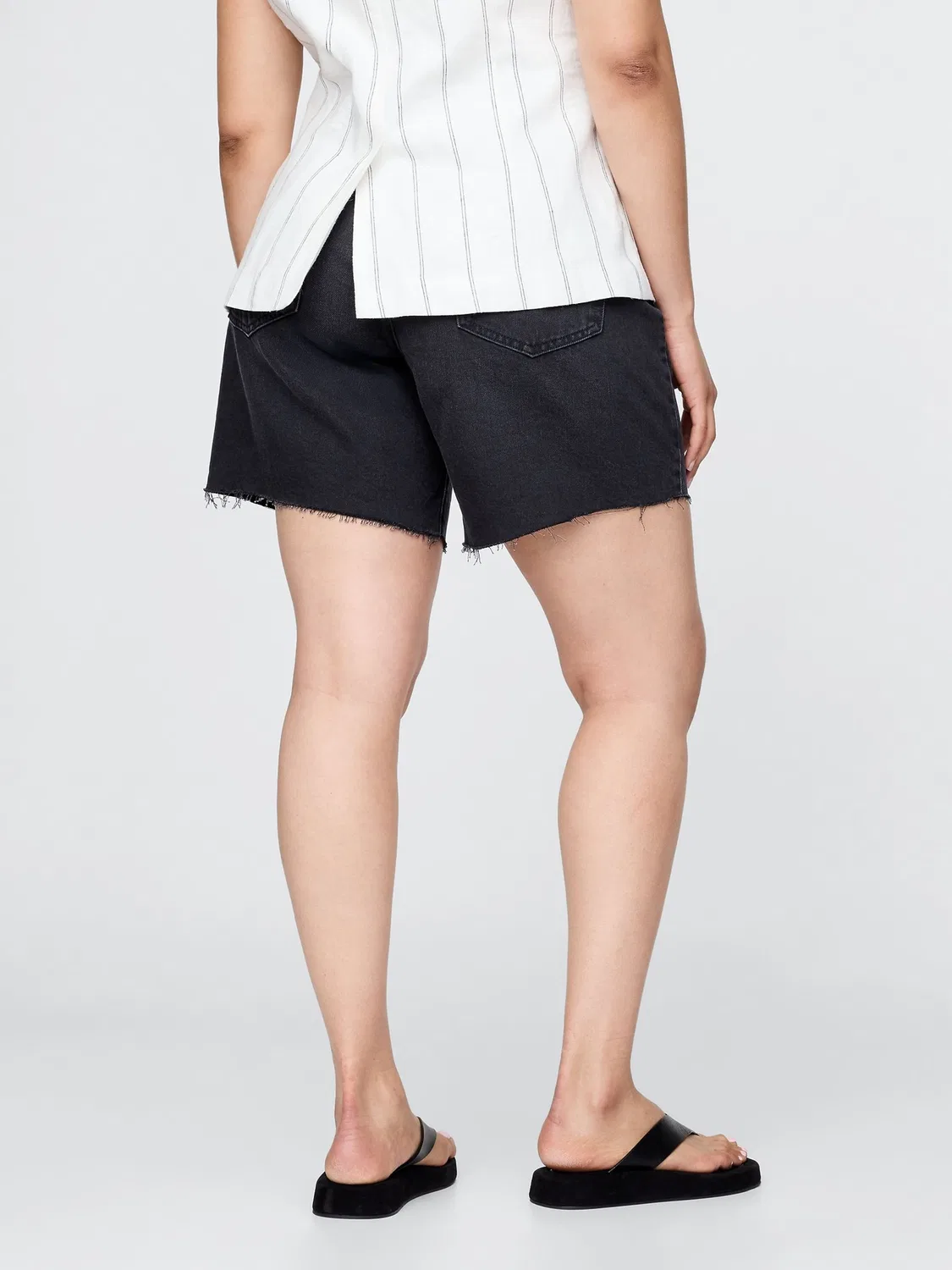 Шорты бермуды свободного кроя Gap Black Denim, черные — фото 4