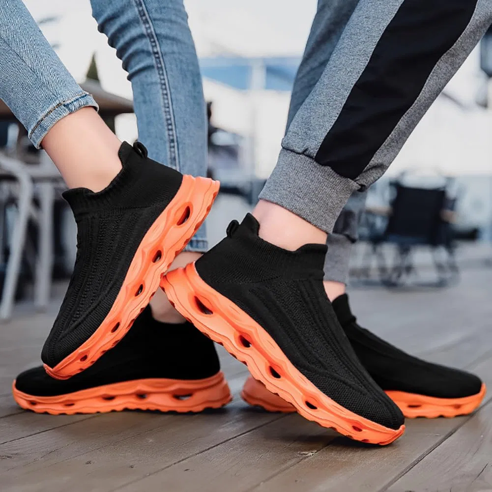 Детские кроссовки с принтом Zum Hineinschlüpfen Sneakers Trcloltc, Black And Orange — фото 2