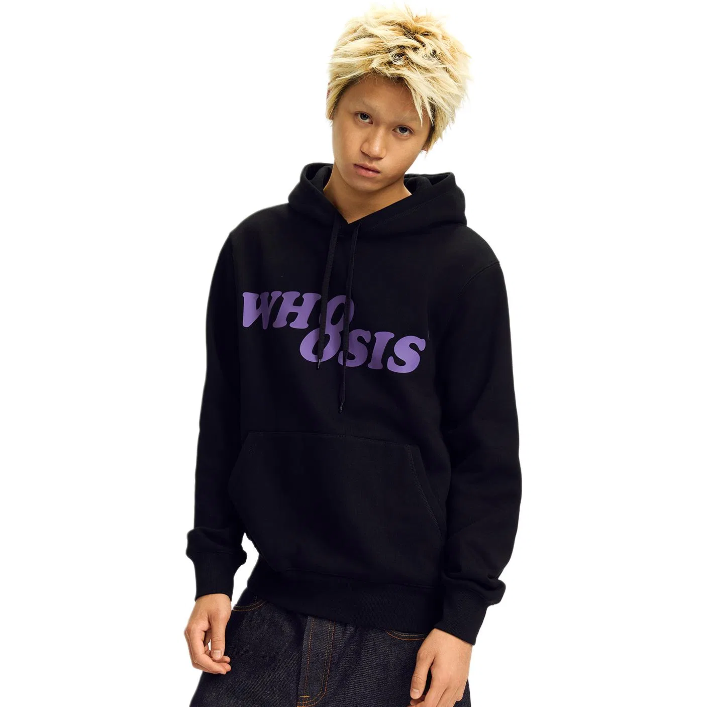 Детская толстовка свободного кроя WHOOSIS, Black Purple