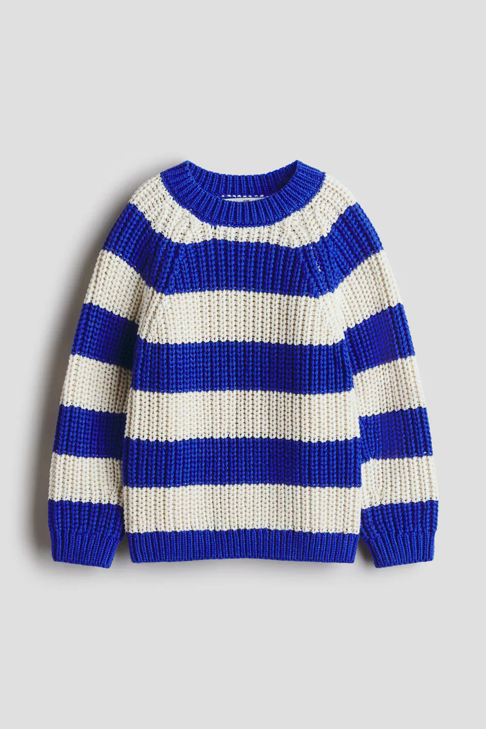 Хлопковый свитер в рубчик H&M, Blau/Weiß — фото 4