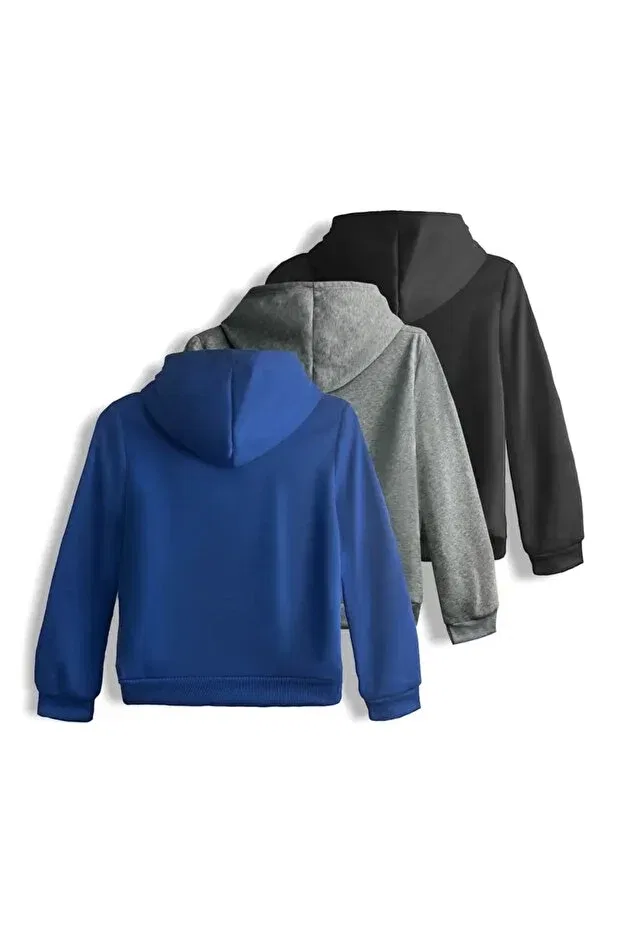 Детский комплект свитшотов с капюшоном для девочек Daxis Sportwear Company, Sax-Blue-Smoked-Black — фото 2