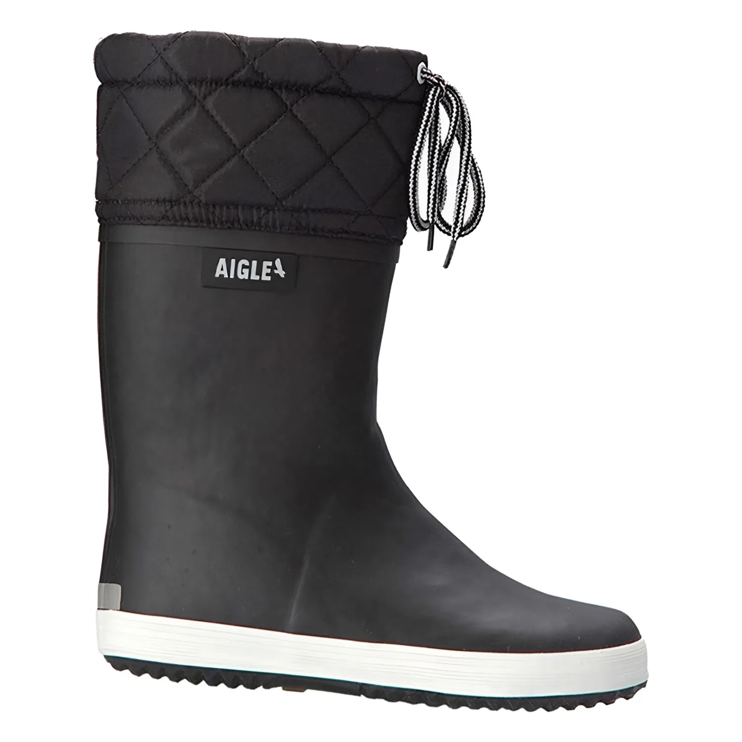 Детские резиновые сапоги с искусственным мехом Aigle, Black/White