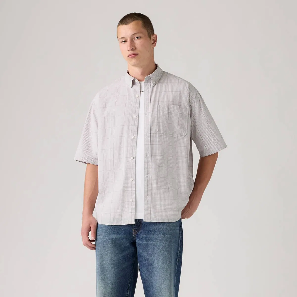 Свободная рубашка Roam Levi's, Tadhg Plaid Bright White - Multi-Color — фото 3